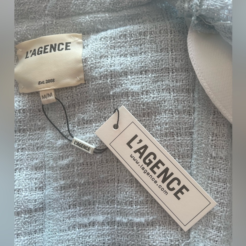 L'AGENCE Agnes Tweed Denim Jacket NWT - Picture 16 of 16